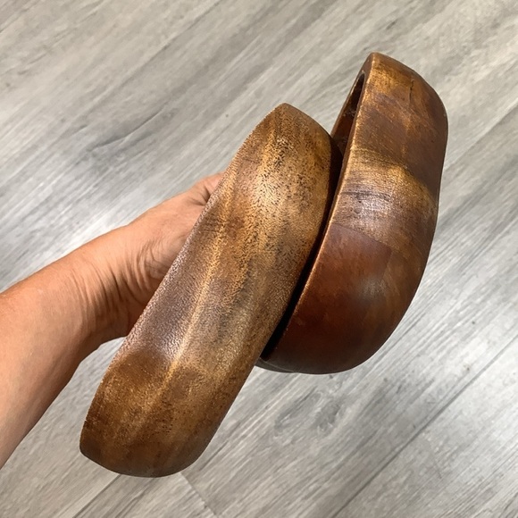 Apple & Pear Shaped Wood Carved Serving Snack Bowls by Macy’s The Cellar - Picture 9 of 9